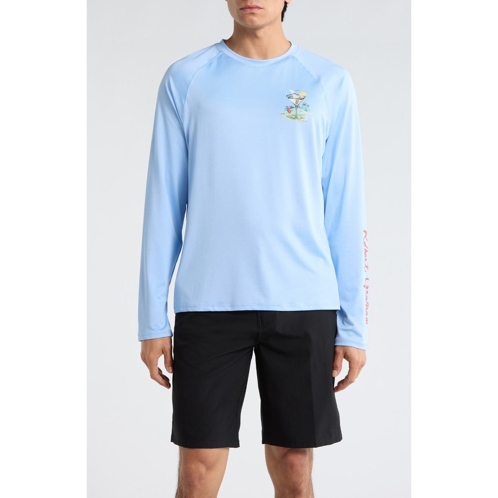 Robert Graham Long Sleeve Rashguard Shirt Size L Mens Golf Cocktail Print NWT